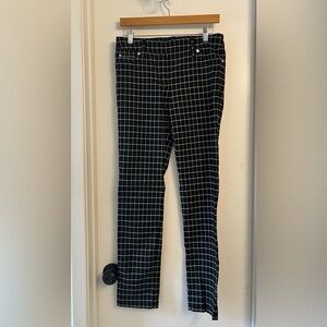 Sharagano Black Plaid Dress Pants Size 6